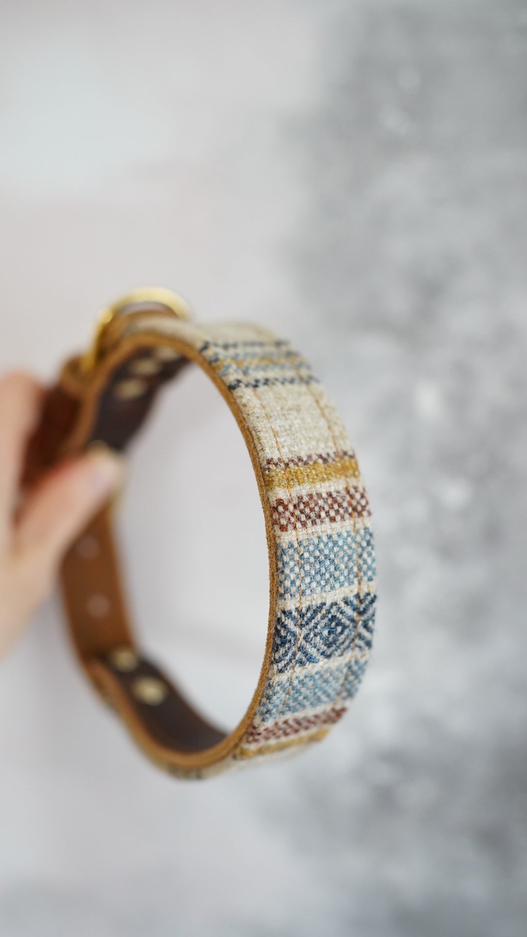 Cedar - Luxury Buckle Collar - Pure Wool Tweed