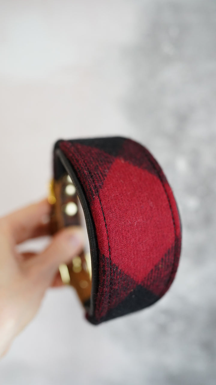 Red Maple - Tapered Luxe Collar - Pure Wool Tweed