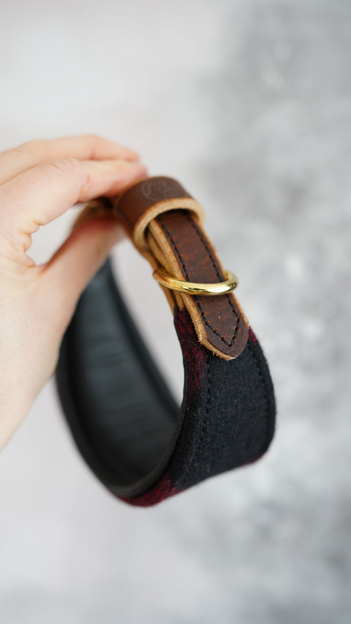 Red Maple - Tapered Luxe Collar - Pure Wool Tweed