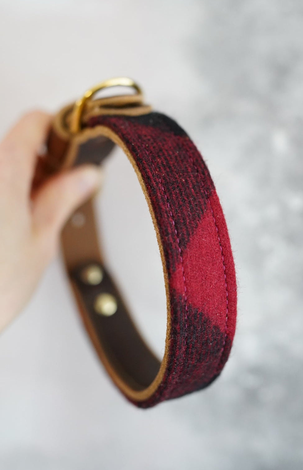 Rowan - Luxury Buckle Collar - Pure Wool Tweed