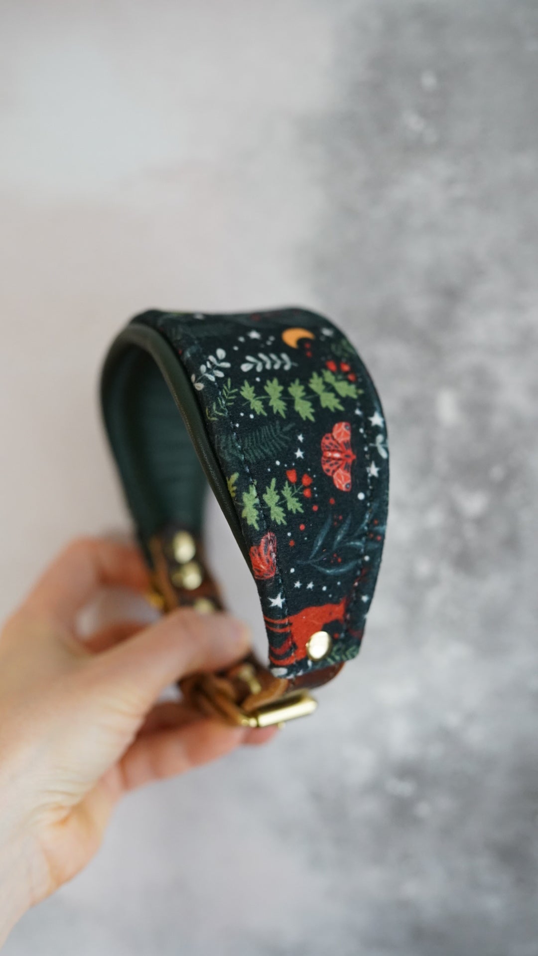 Midnight Forest - Tapered Luxe Collar - Velvet