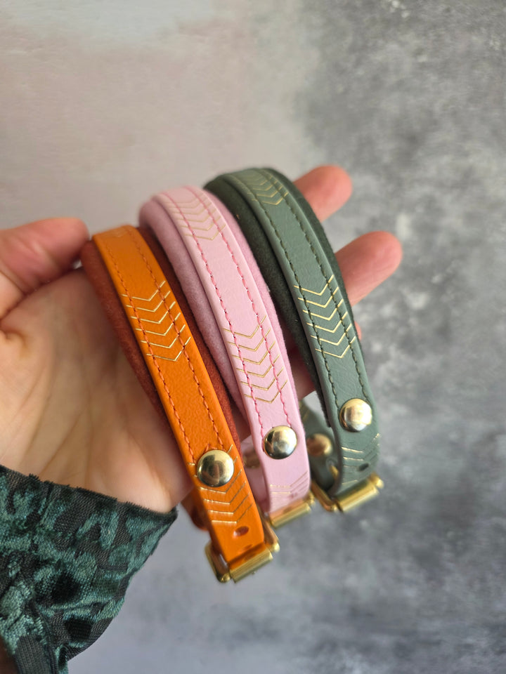 Straight Embossed Biothane Collars