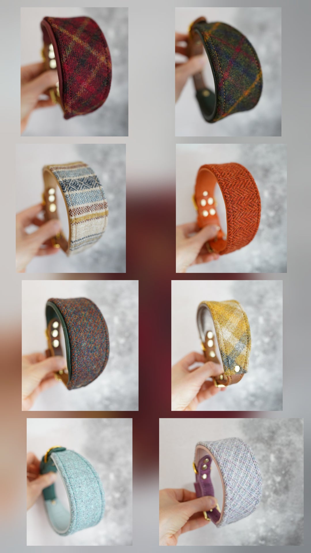 Fairytale Tapered Tweed & Leather Collars