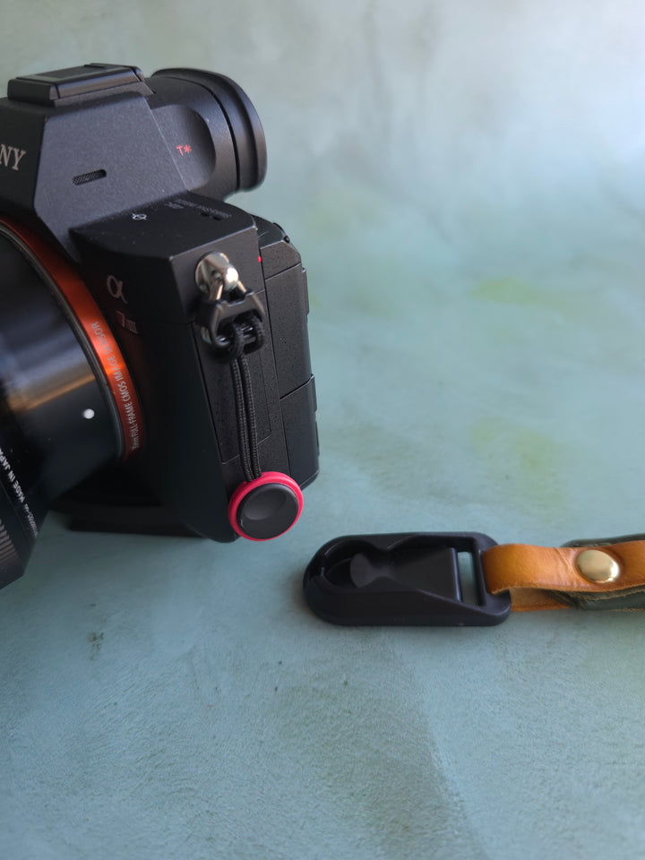 Colourblock Soft Leather Camera Straps - Embossing Options