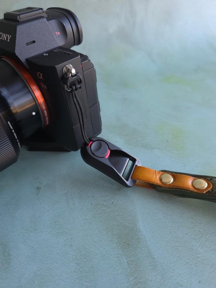 Colourblock Soft Leather Camera Straps - Embossing Options
