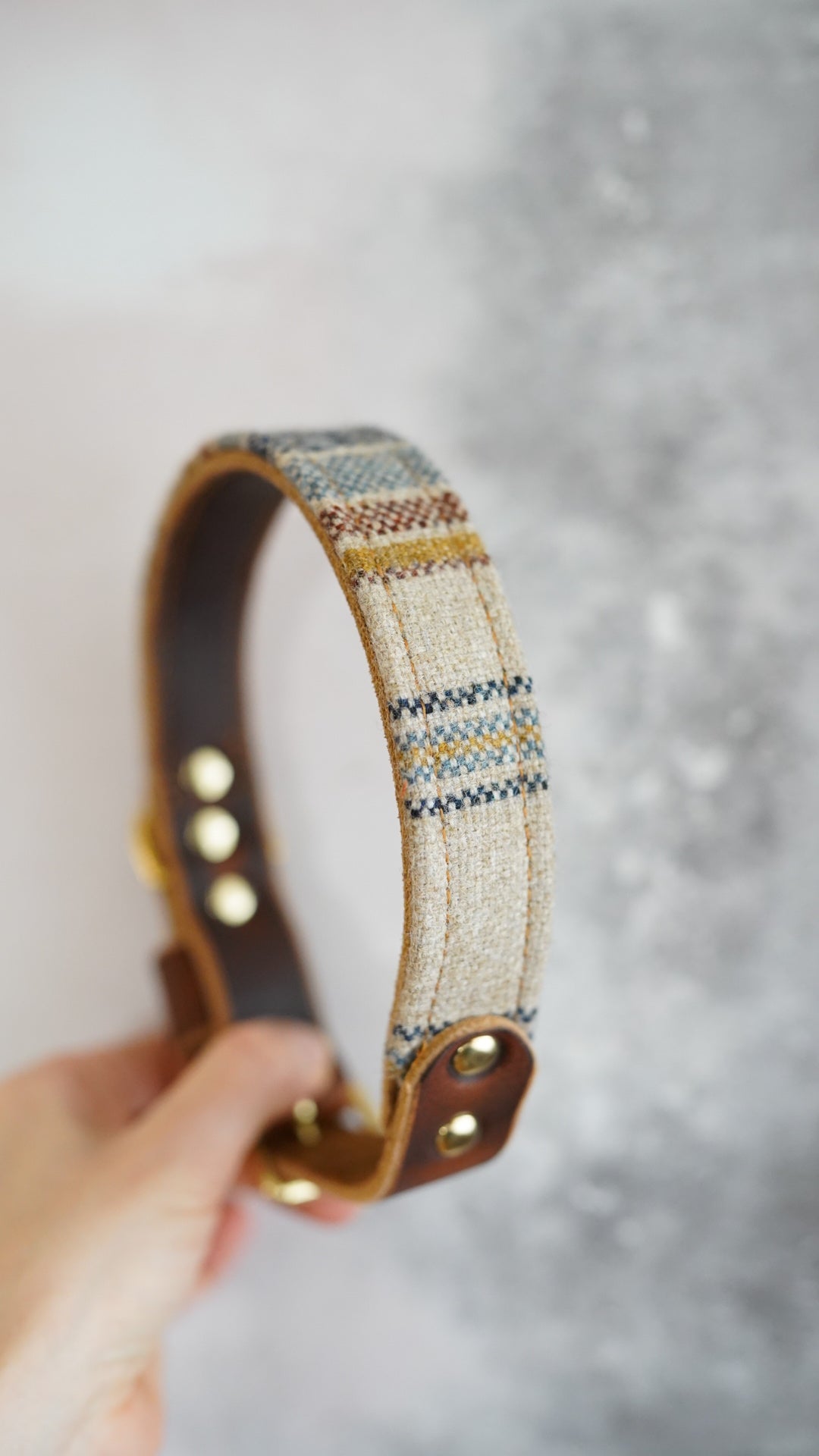 Cedar - Luxury Buckle Collar - Pure Wool Tweed