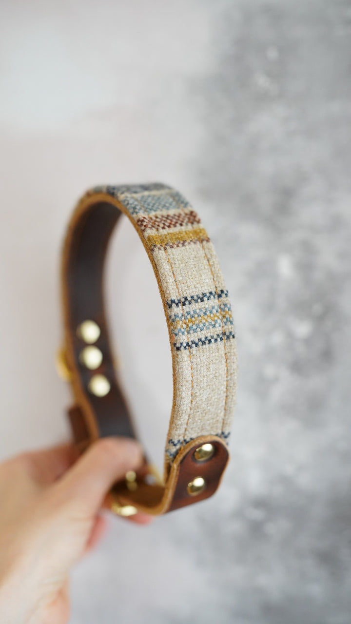 Cedar - Luxury Buckle Collar - Pure Wool Tweed