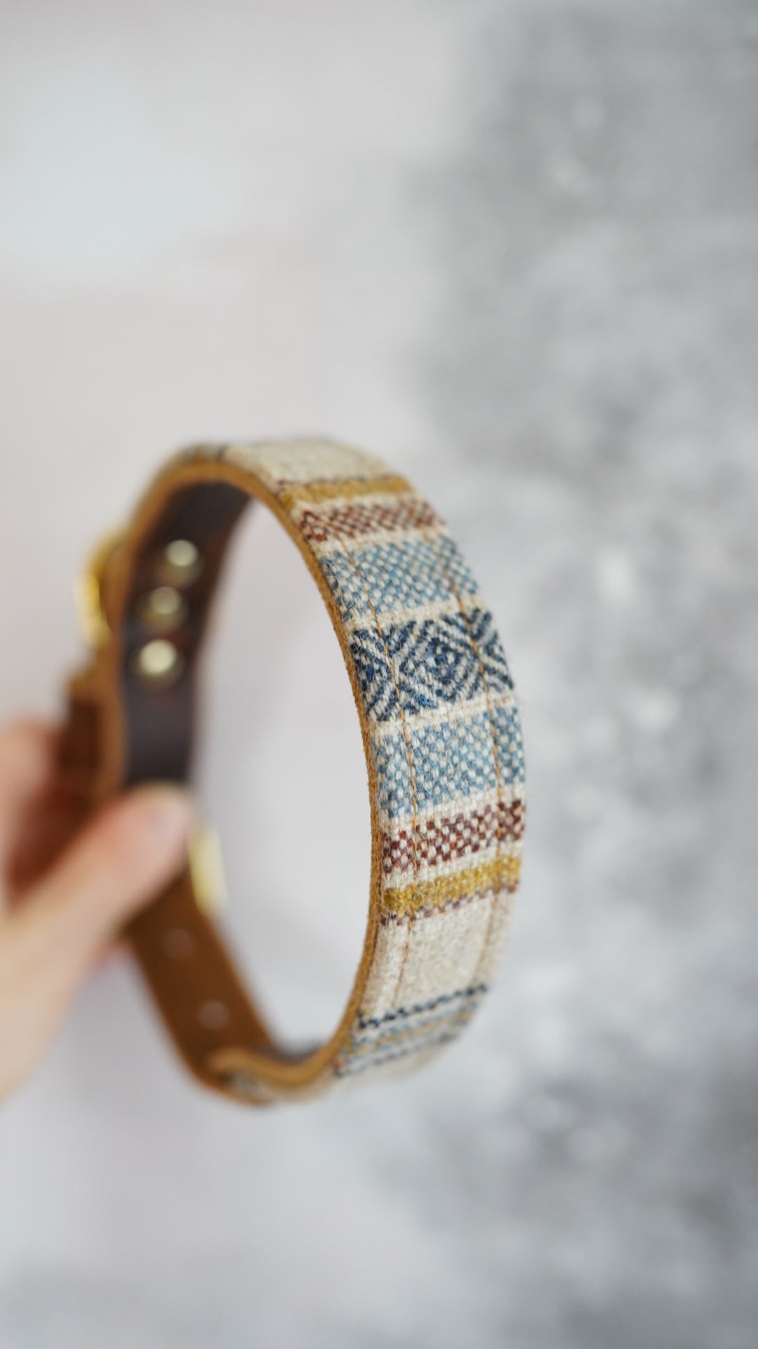 Cedar - Luxury Buckle Collar - Pure Wool Tweed