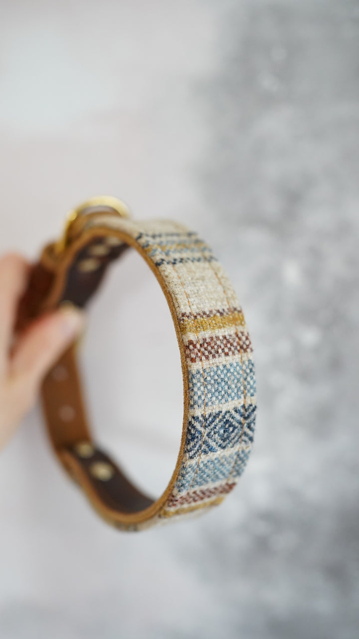 Cedar - Luxury Buckle Collar - Pure Wool Tweed