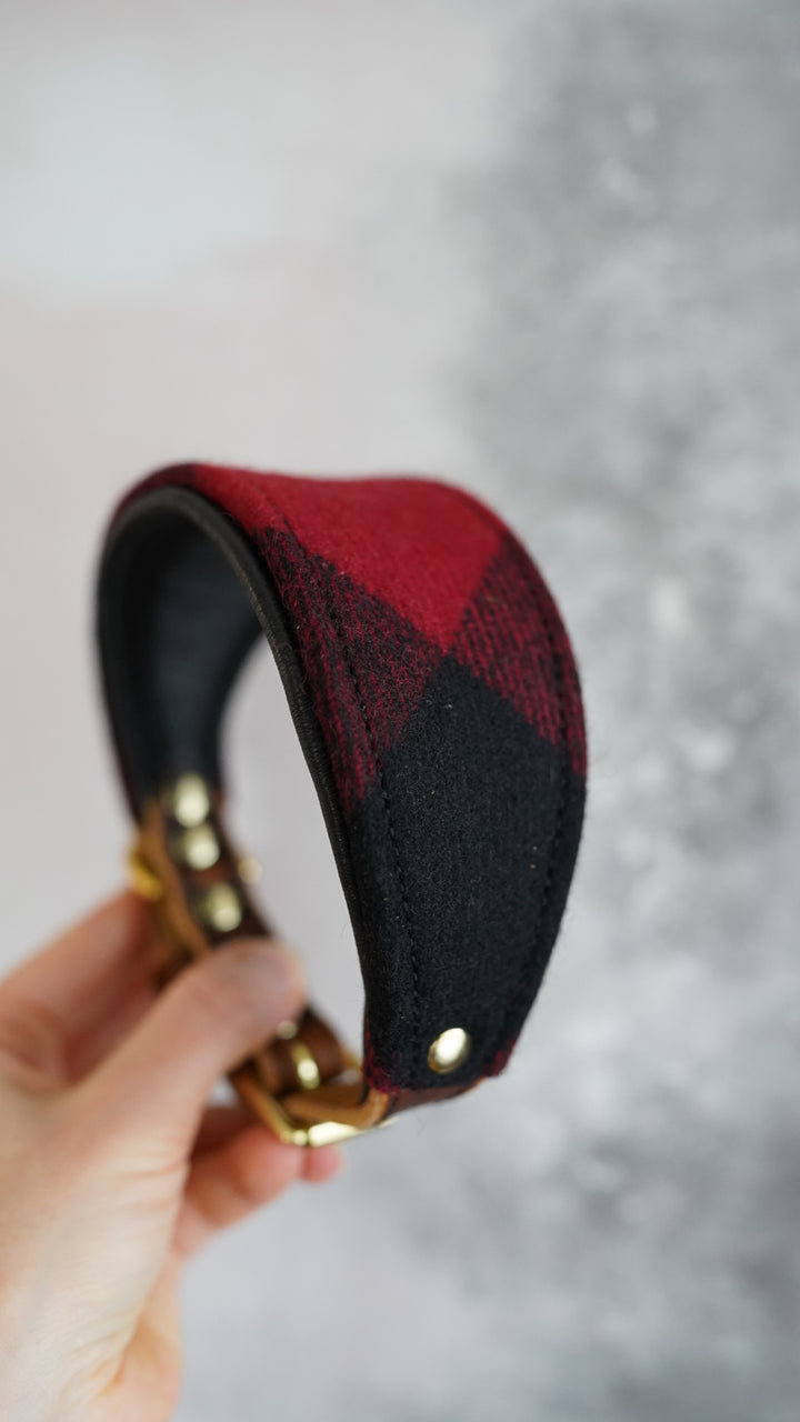 Red Maple - Tapered Luxe Collar - Pure Wool Tweed