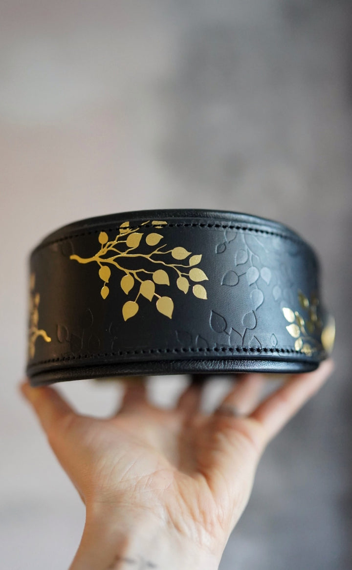 Embossed Tapered Leather Collars - all sizes, not just for hounds!