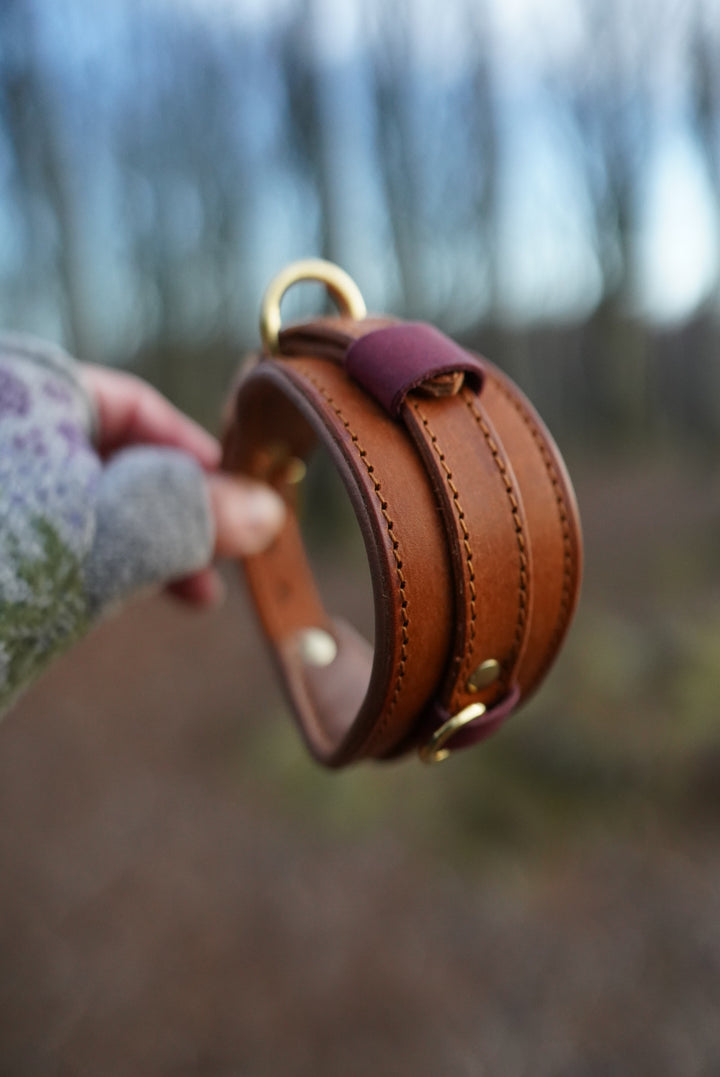 Colourblock Soft Leather Collars - Slim and Hound