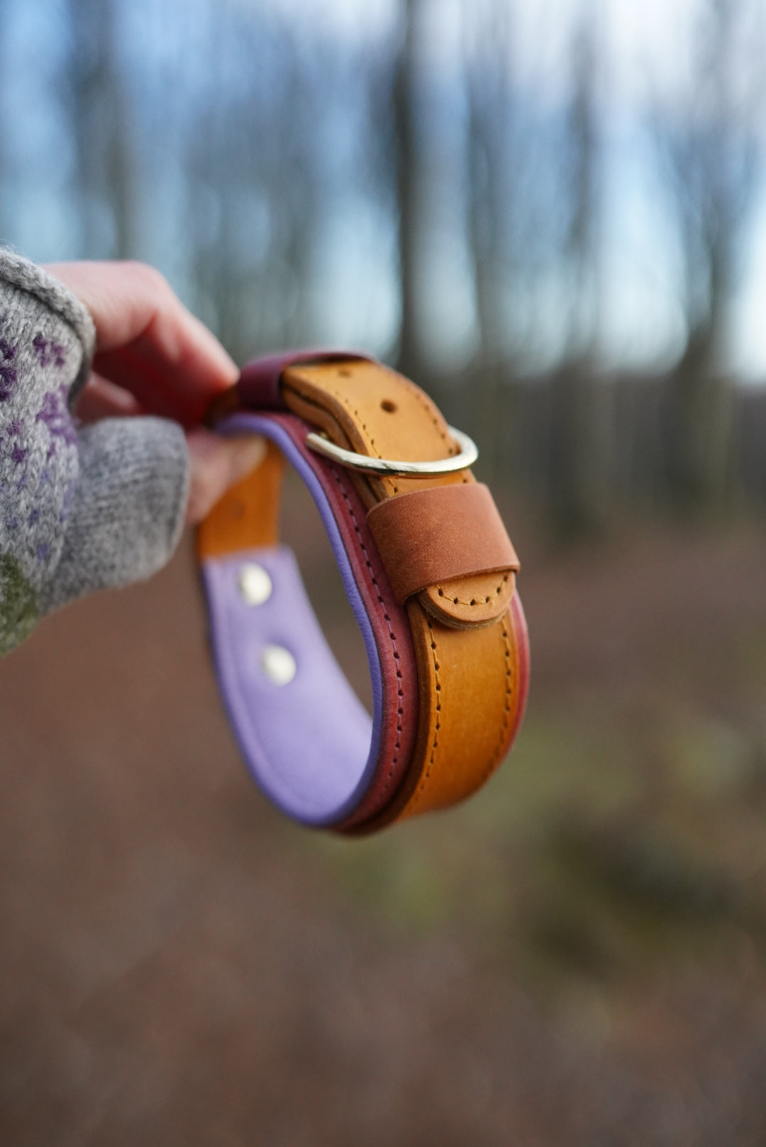 Colourblock Soft Leather Collars - Slim and Hound