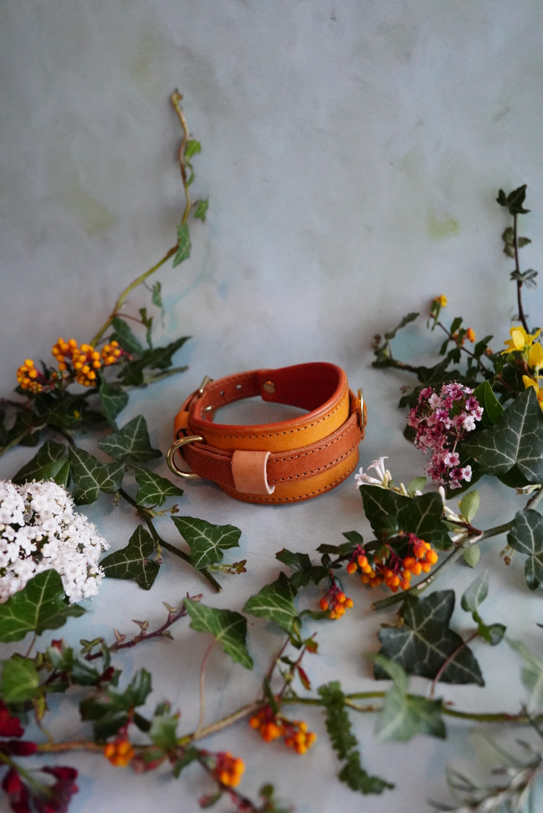 Colourblock Soft Leather Collars - Slim and Hound