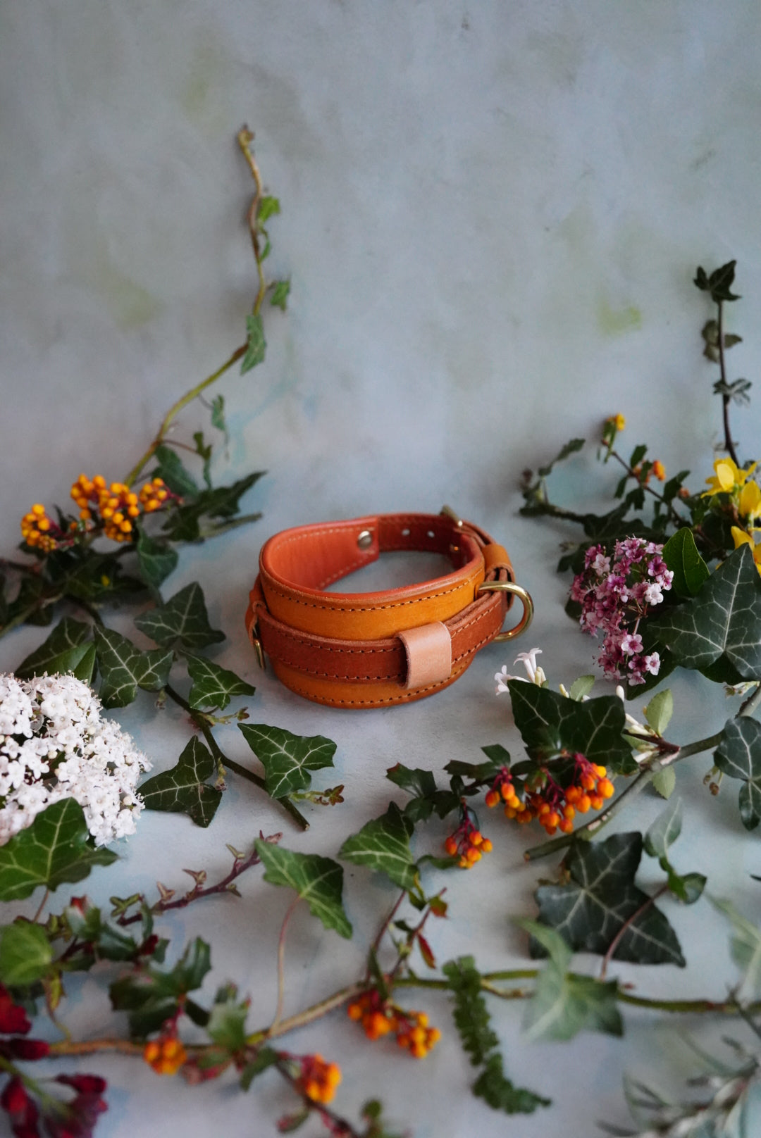 Colourblock Soft Leather Collars - Slim and Hound