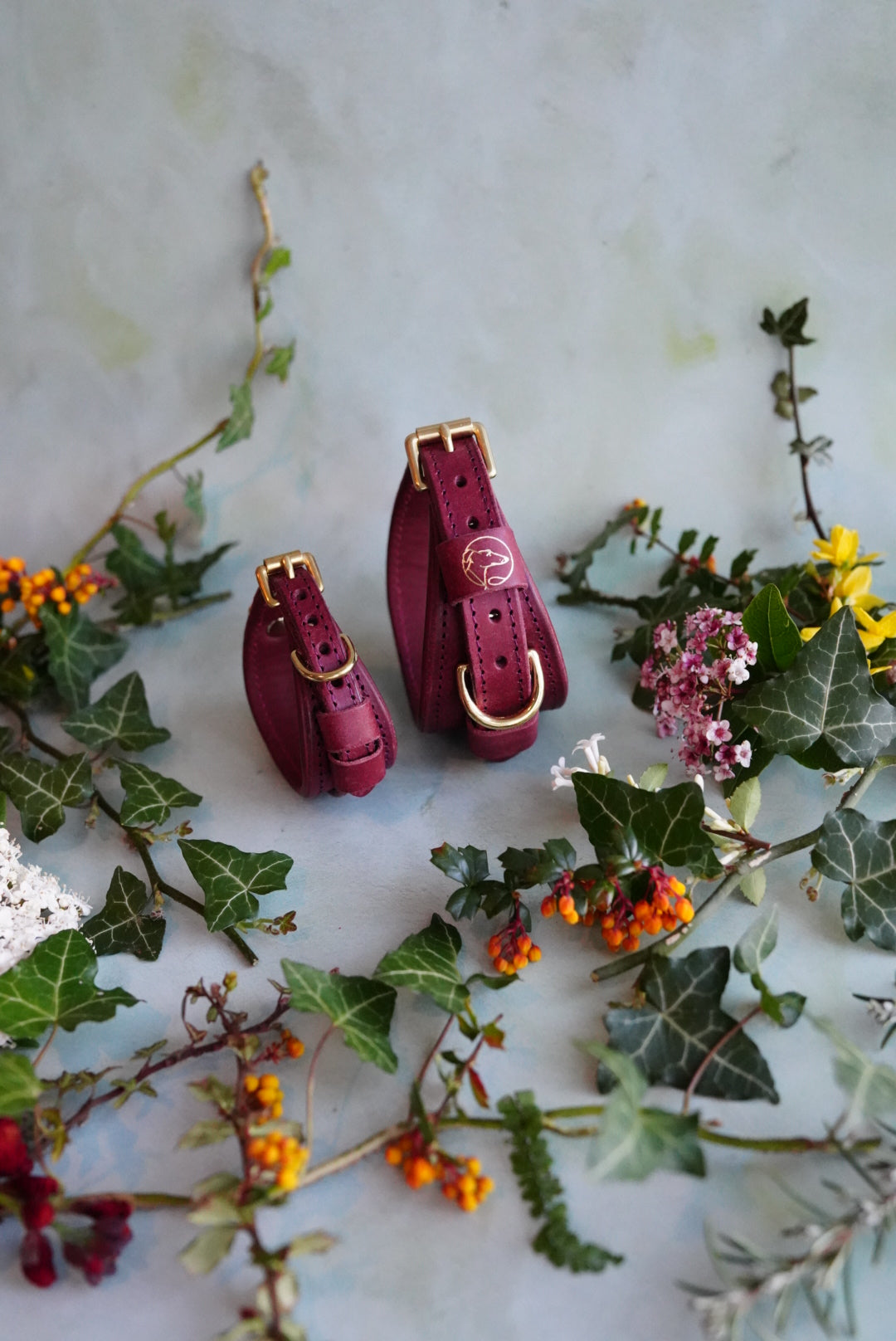 Colourblock Soft Leather Collars - Slim and Hound