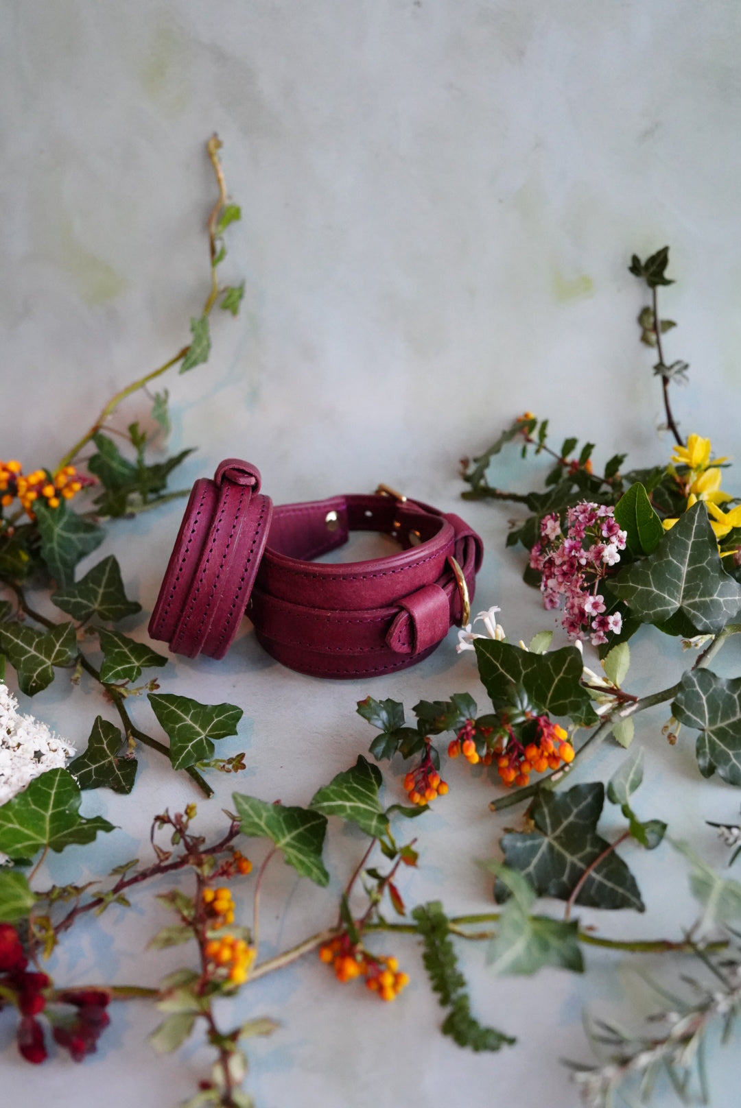 Colourblock Soft Leather Collars - Slim and Hound