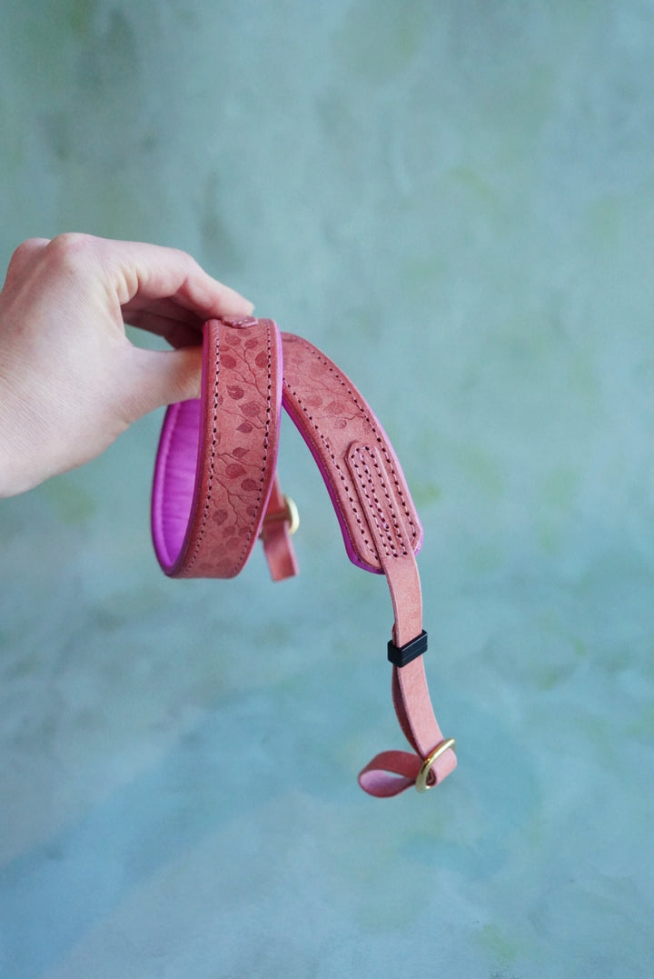 Colourblock Soft Leather Camera Straps - Embossing Options