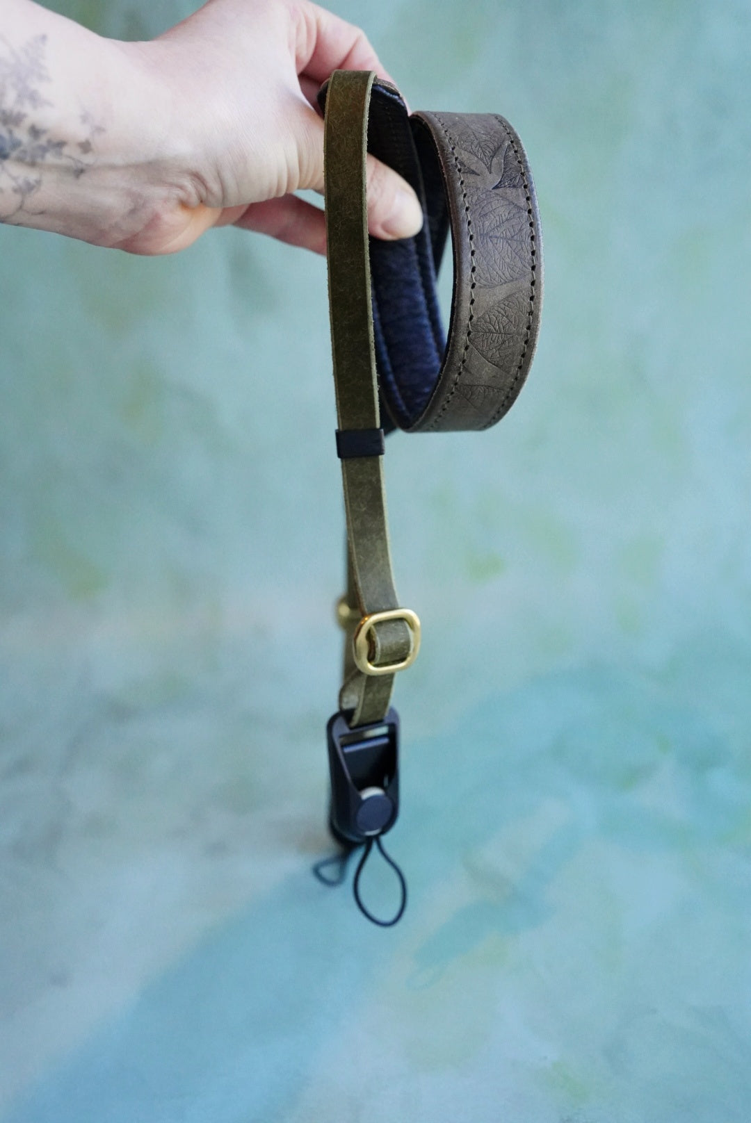 Colourblock Soft Leather Camera Straps - Embossing Options
