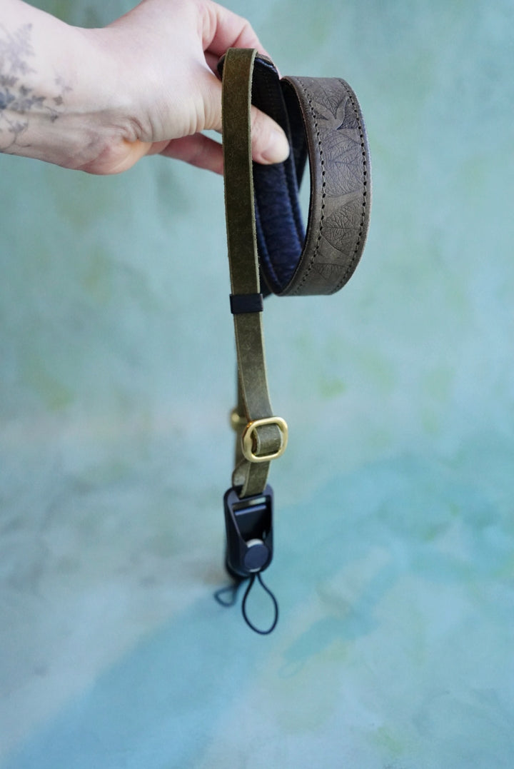 Colourblock Soft Leather Camera Straps - Embossing Options