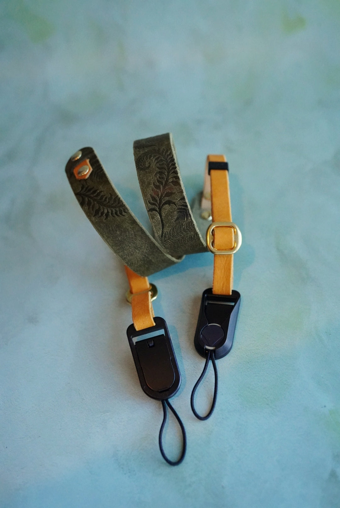 Colourblock Soft Leather Camera Straps - Embossing Options