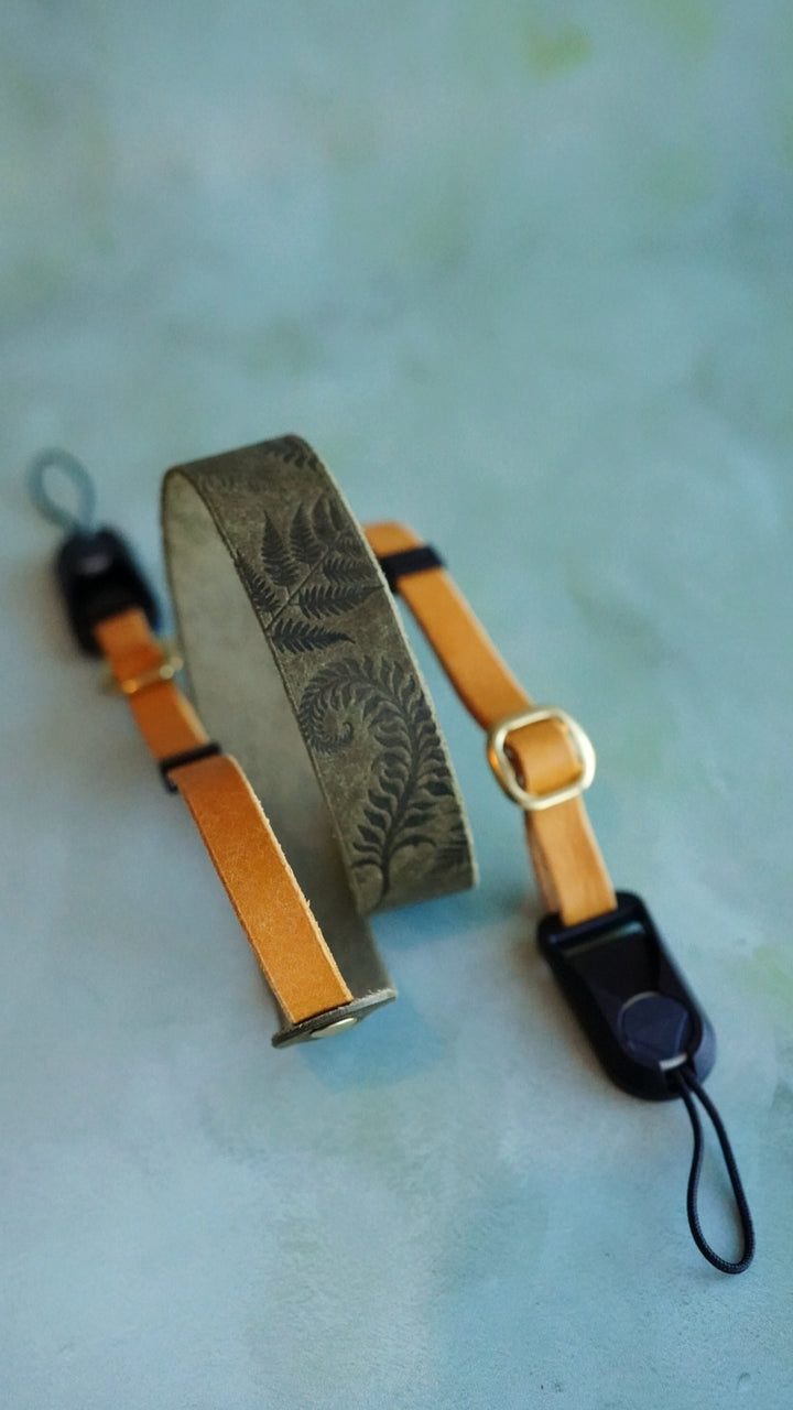 Colourblock Soft Leather Camera Straps - Embossing Options