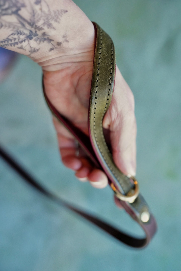 Colourblock Leather Leads - Clip or Slip