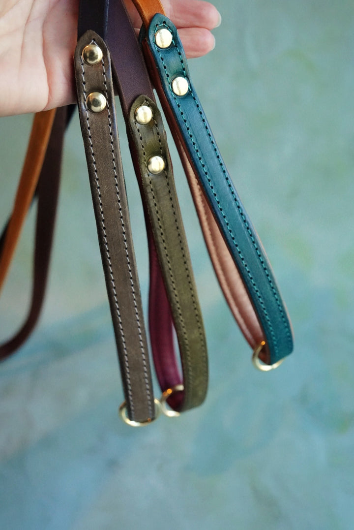 Colourblock Leather Leads - Clip or Slip