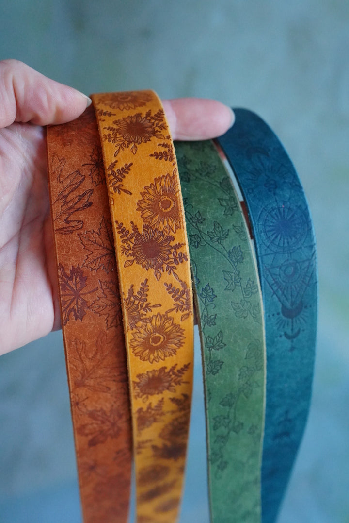 Colourblock Soft Leather Camera Straps - Embossing Options