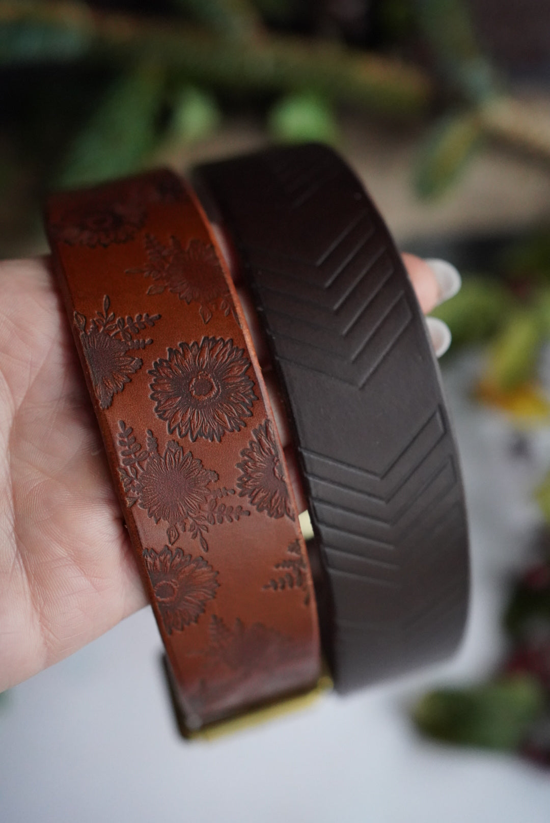 Embossed Leather Collars