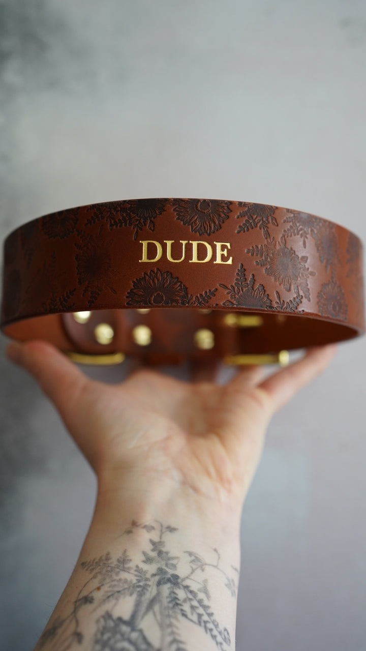 Embossed Leather Collars