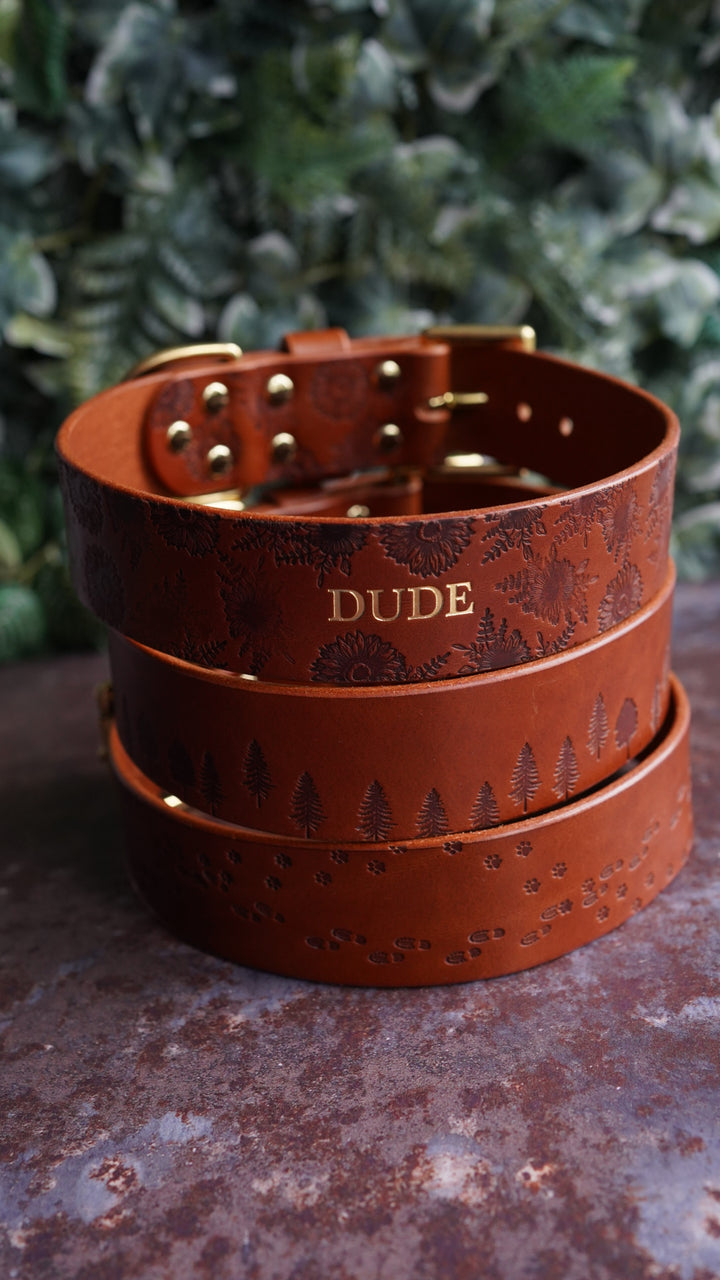 Embossed Leather Collars