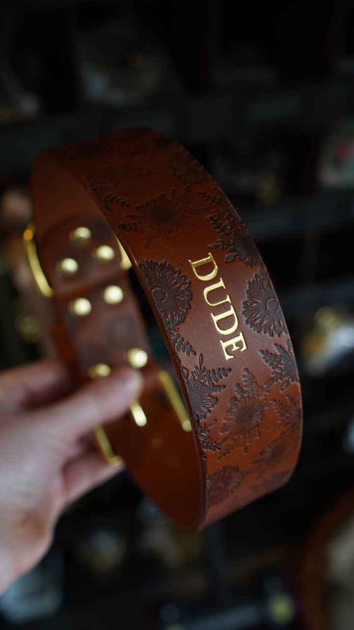 Embossed Leather Collars