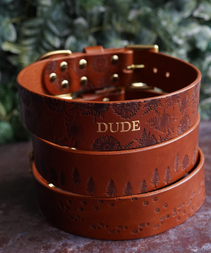 Embossed Leather Collars