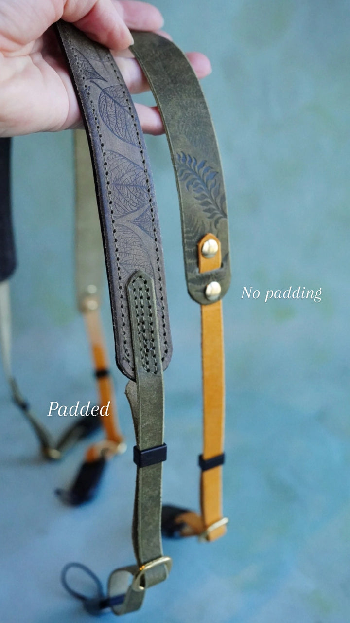 Colourblock Soft Leather Camera Straps - Embossing Options
