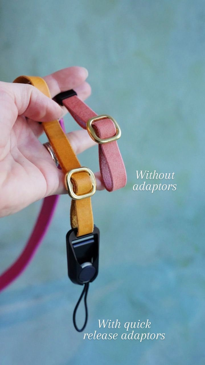 Colourblock Soft Leather Camera Straps - Embossing Options
