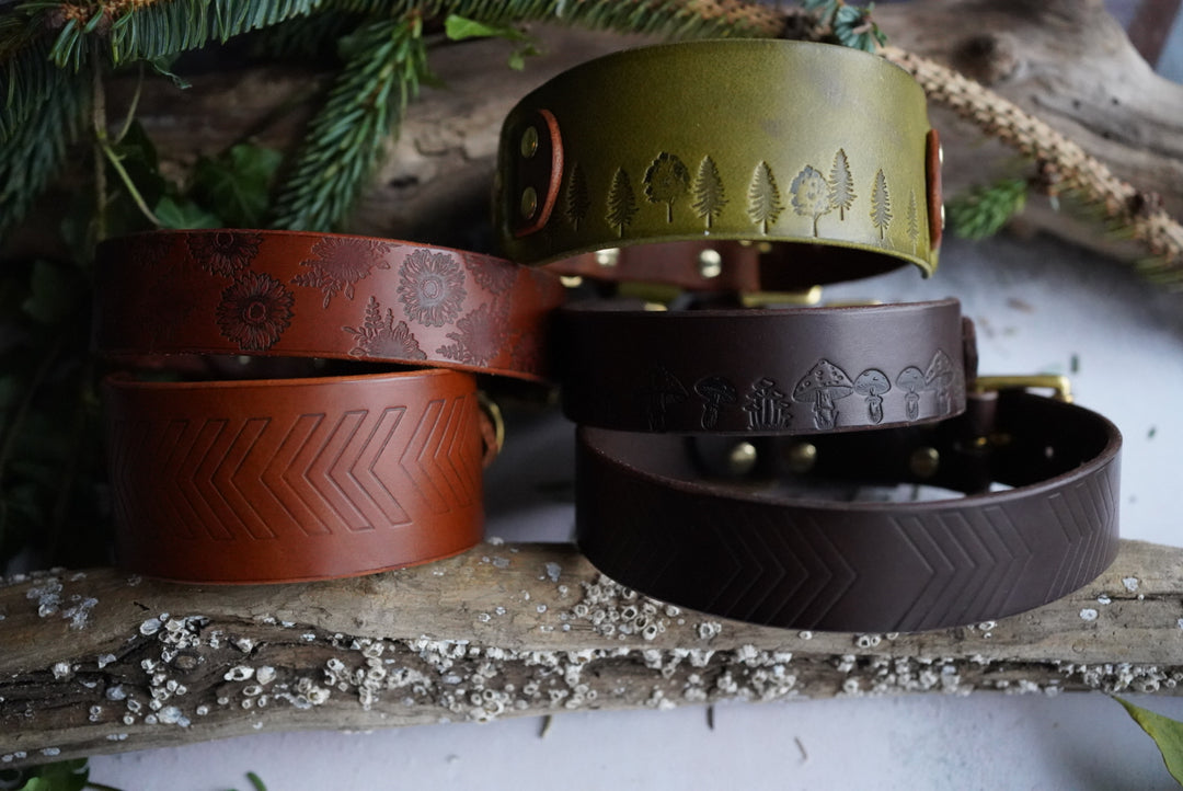 Embossed Leather Signature Collars