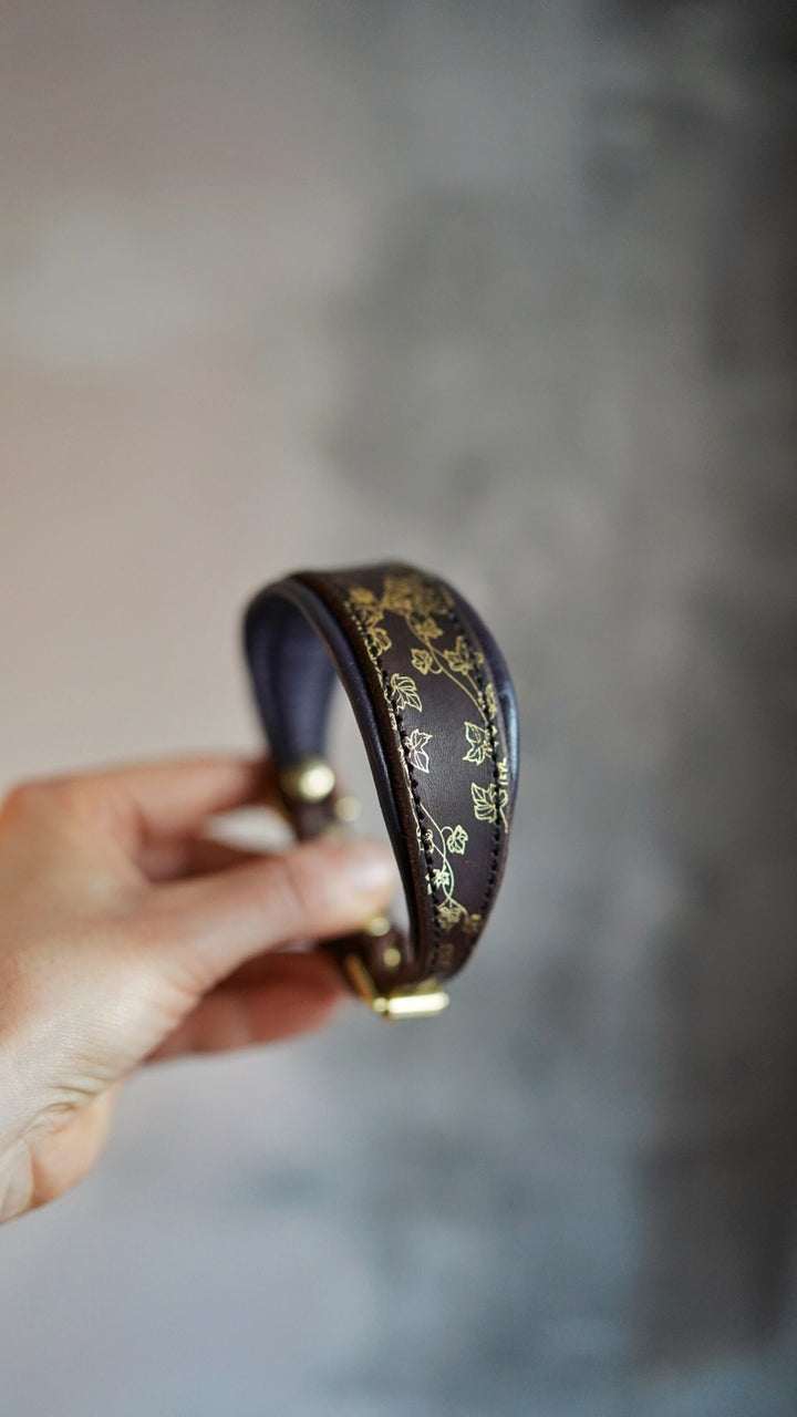 Embossed Tapered Leather Collars - all sizes, not just for hounds!