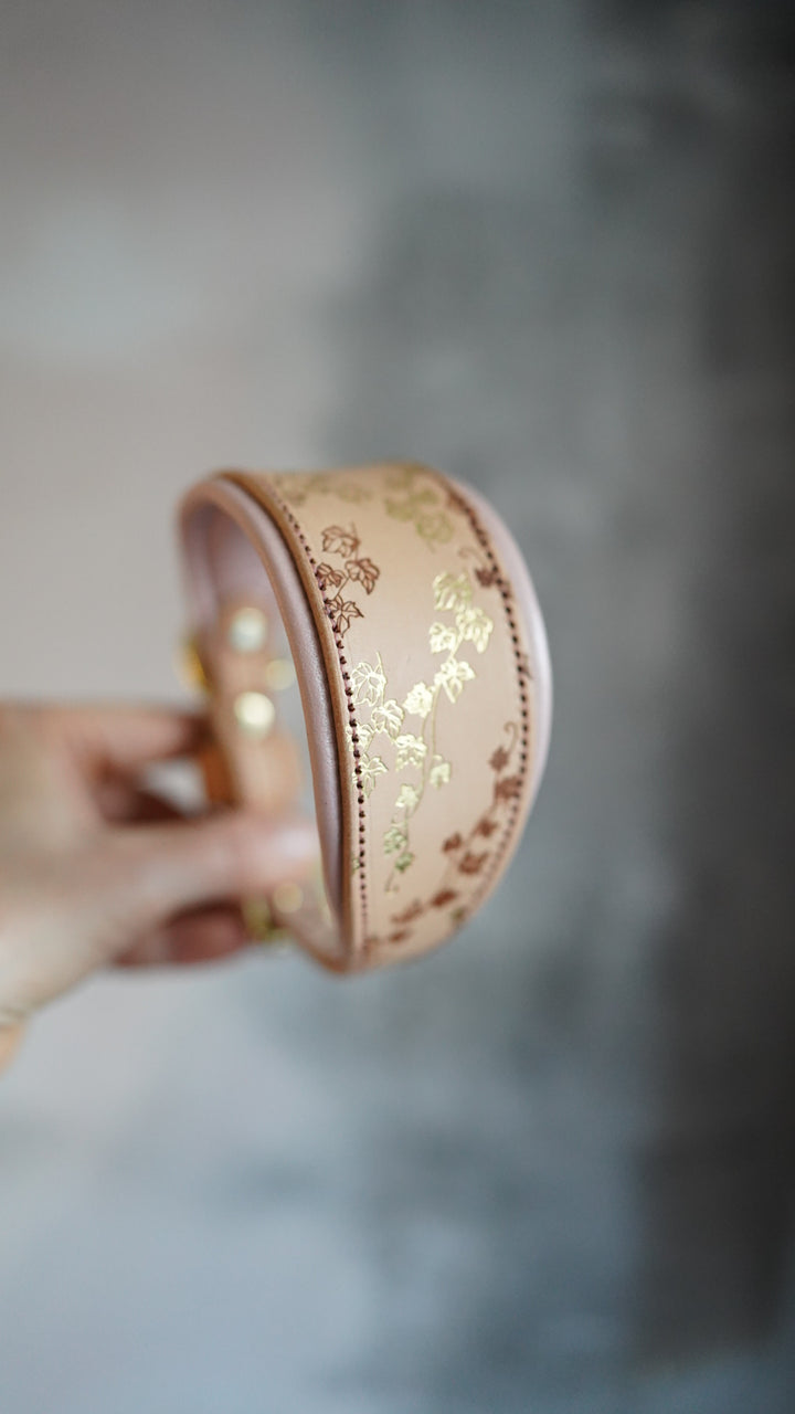 Embossed Tapered Leather Collars - all sizes, not just for hounds!